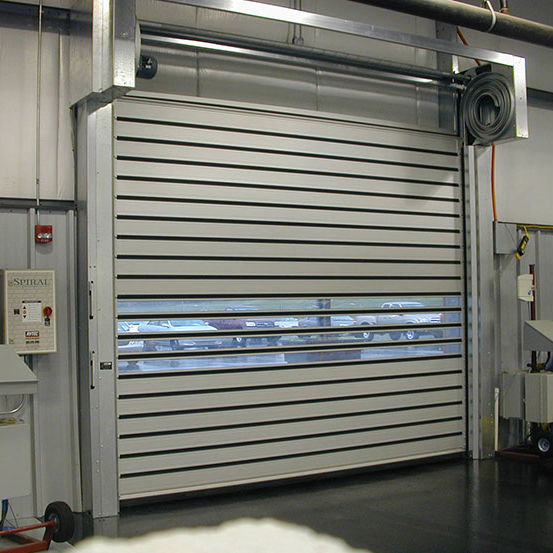 Hot Sell Aluminum Insulated High Speed Spiral Exterior Door with Visual Windows
