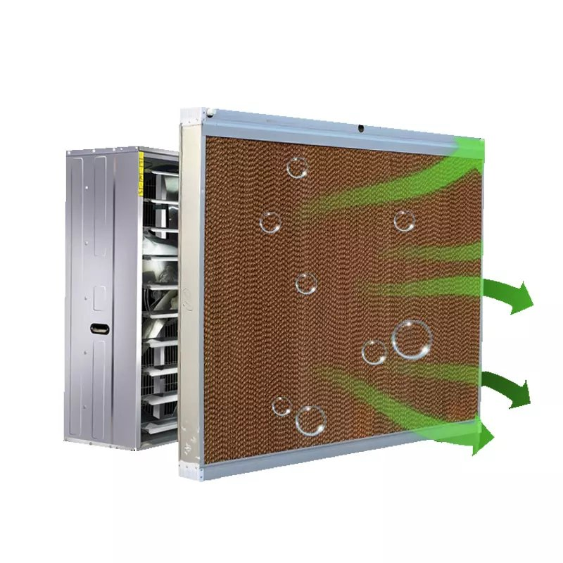 Customizable Air Curtain Evaporative Pad Cooling System for Greenhouse Animal Husbandry Pad