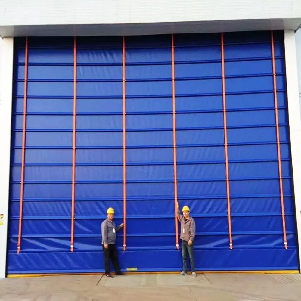 PVC Fabric Fast Action Refrigerated High Speed Rapid Roller Shutter Zipper Stacking up Cold Storage Door for Pharmaceutical Industry