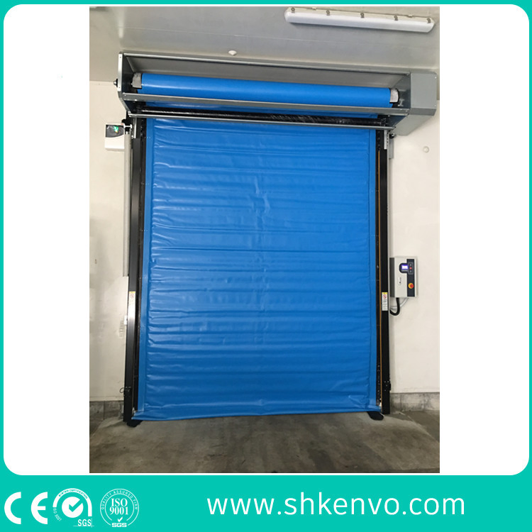 Industrial Automatic PVC Fabric Thermal Insulated Freezer Room High Speed Fast Acting Overhead Rapid Rise Performance Roll up Door for Cold Storage Warehouse