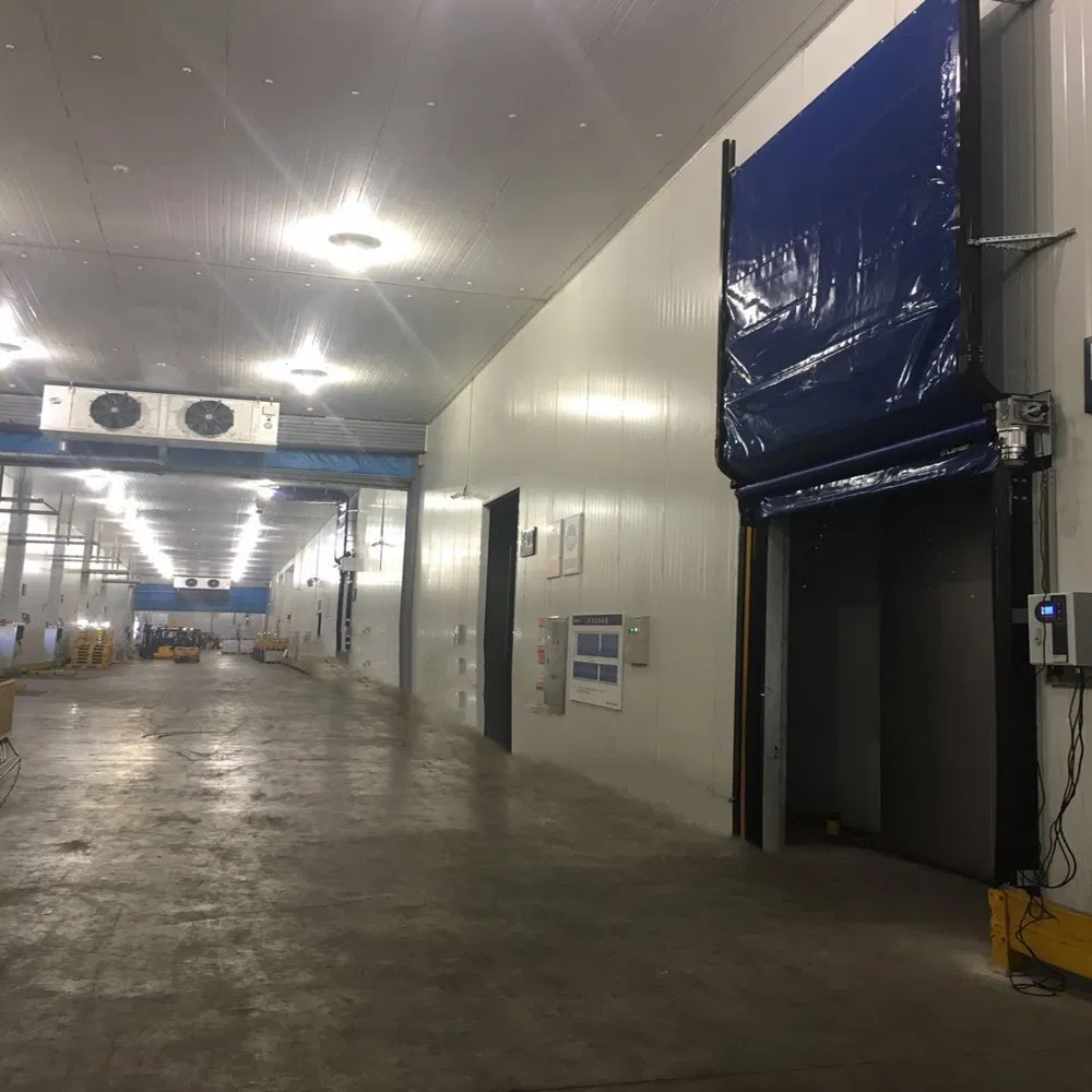 Industrial Automatic PVC Fabric Thermal Insulated Freezer Room High Speed Fast Acting Overhead Rapid Rise Performance Roll up Door for Cold Storage Warehouse