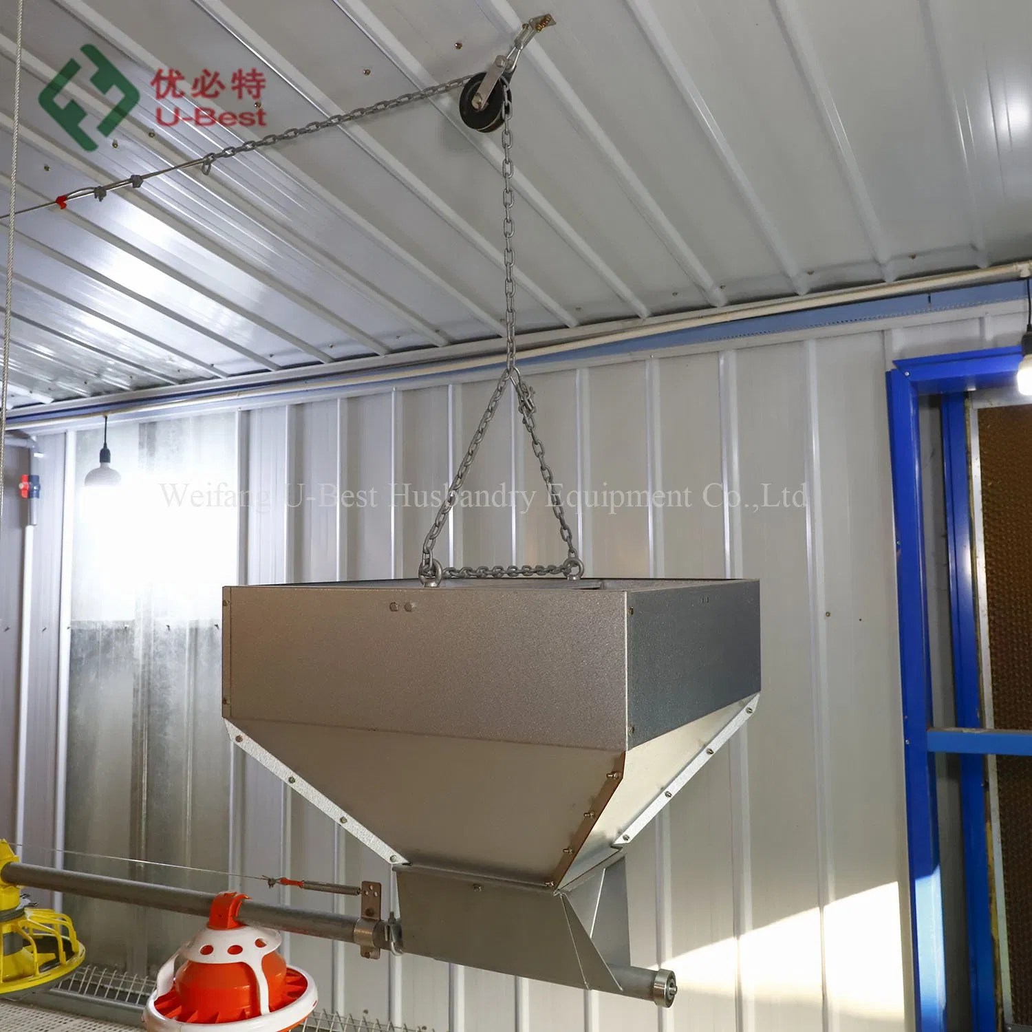 Hot Sale Automatic Broiler Feeding Pan System and Drinking System for Poultry House