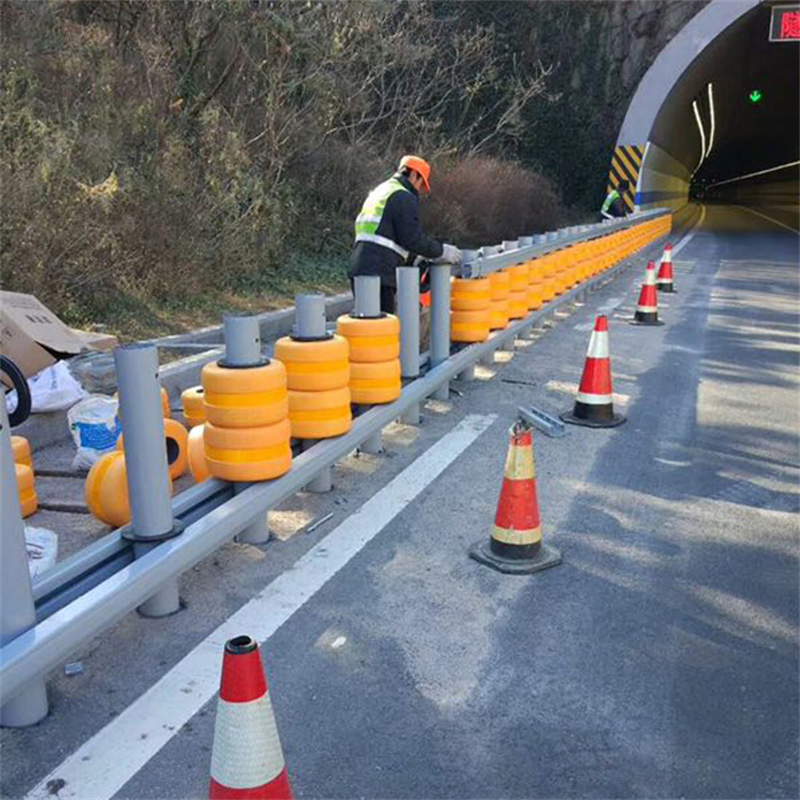 Manufacturers Traffic Road Rotary Double Barrel Barrier Roller Guardrail Highway Anticollision Guardrail