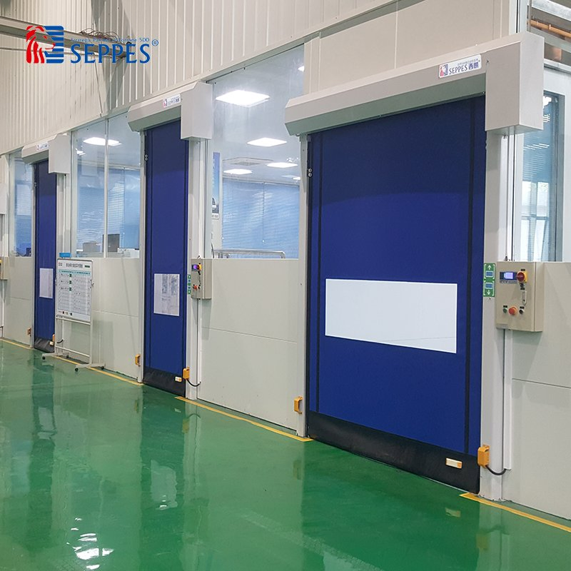 Zipper Structure Fast Action High Speed Rolling PVC Doors for Clean Room