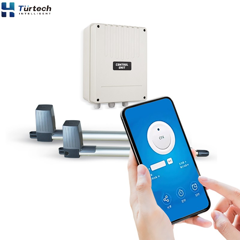 300kg DC 54cm Piston Stroke Swing Gate Operator Single Button Remote Contol Mode Automatic Gate Opener Double Swing Door Operator