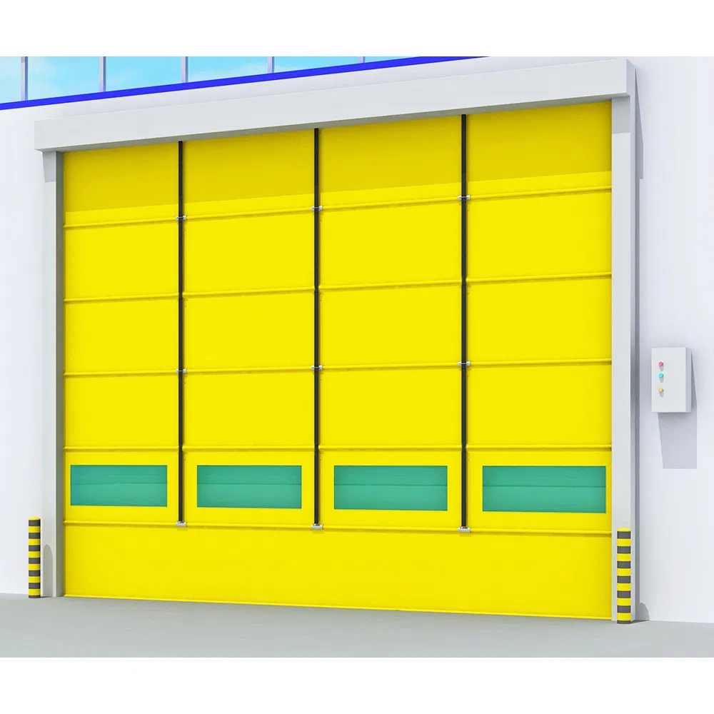 PVC Fabric Fast Action Refrigerated High Speed Rapid Roller Shutter Zipper Stacking up Cold Storage Door for Pharmaceutical Industry