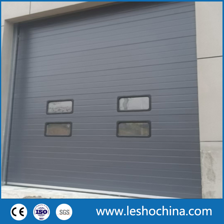 Big Door Opening Size Wind Resistant Industrial Lift Overhead Sectional Sliding Door PU Foam Insulated Vertical High Lifting Gate for Factory Warehouse