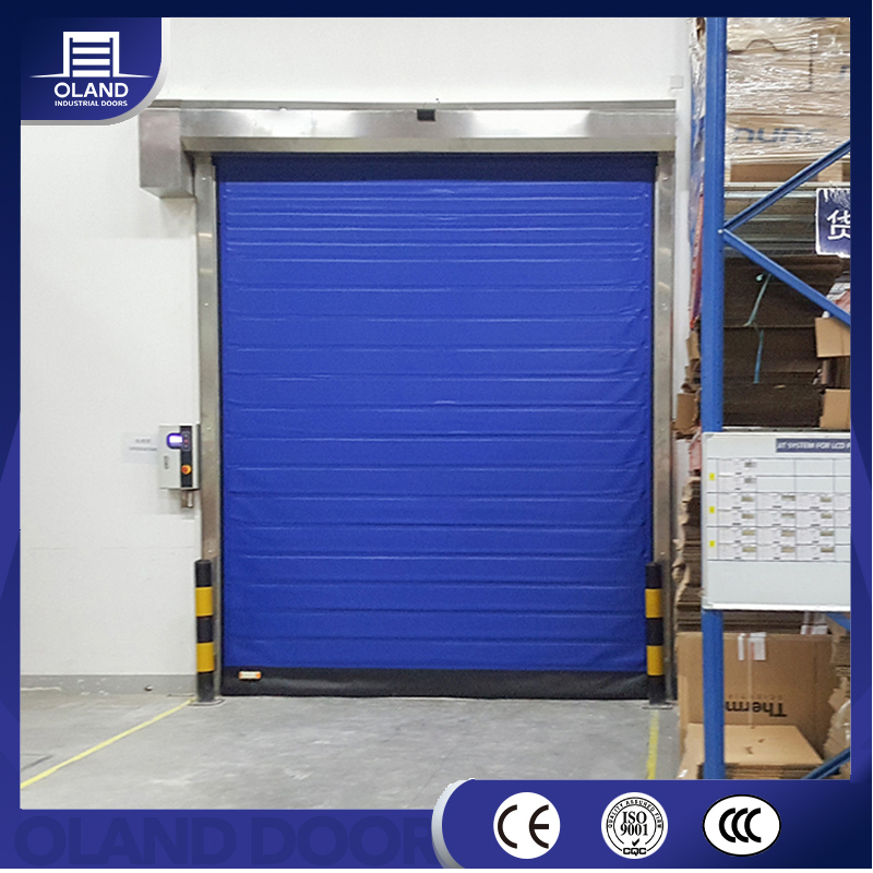 Low Temperature Cold High Speed Roll up Door Freezer PVC Fast Rapid Electric Roller Warehouse Door for Cold Storage &amp; Logistics Refrigeration Area