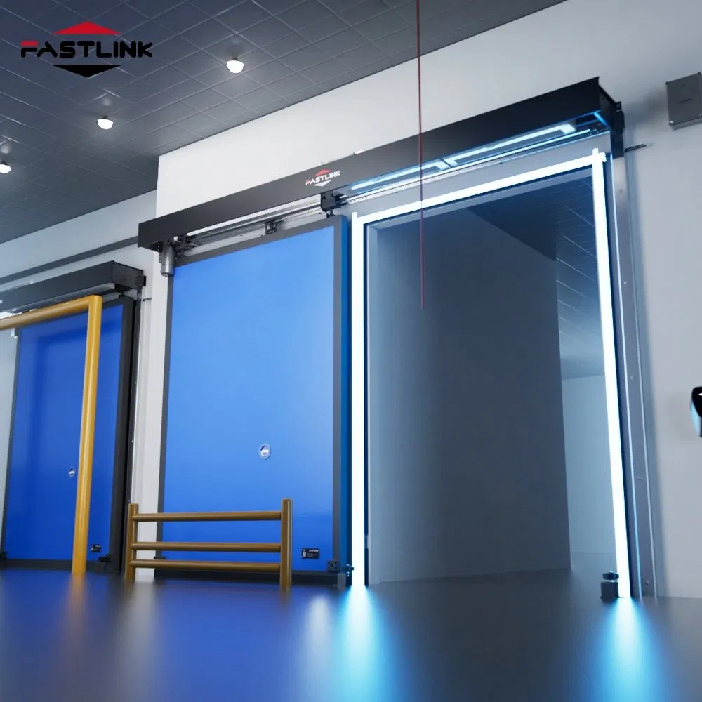 Fastlink New Product Industrial Customized PU Anti-Collision Intelligent Cold Storage High Speed Sliding Doors
