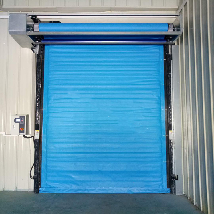 Industrial Automatic PVC Fabric Thermal Insulated Freezer Room High Speed Fast Acting Overhead Rapid Rise Performance Roll up Door for Cold Storage Warehouse
