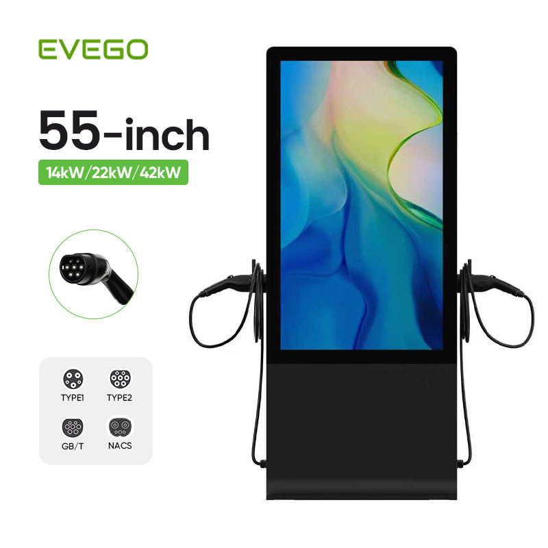 Large-Sized Touch Screen 220V Floor-Mounted Public 42kw Car Charger to AC 5m Gun Line Length EV Station