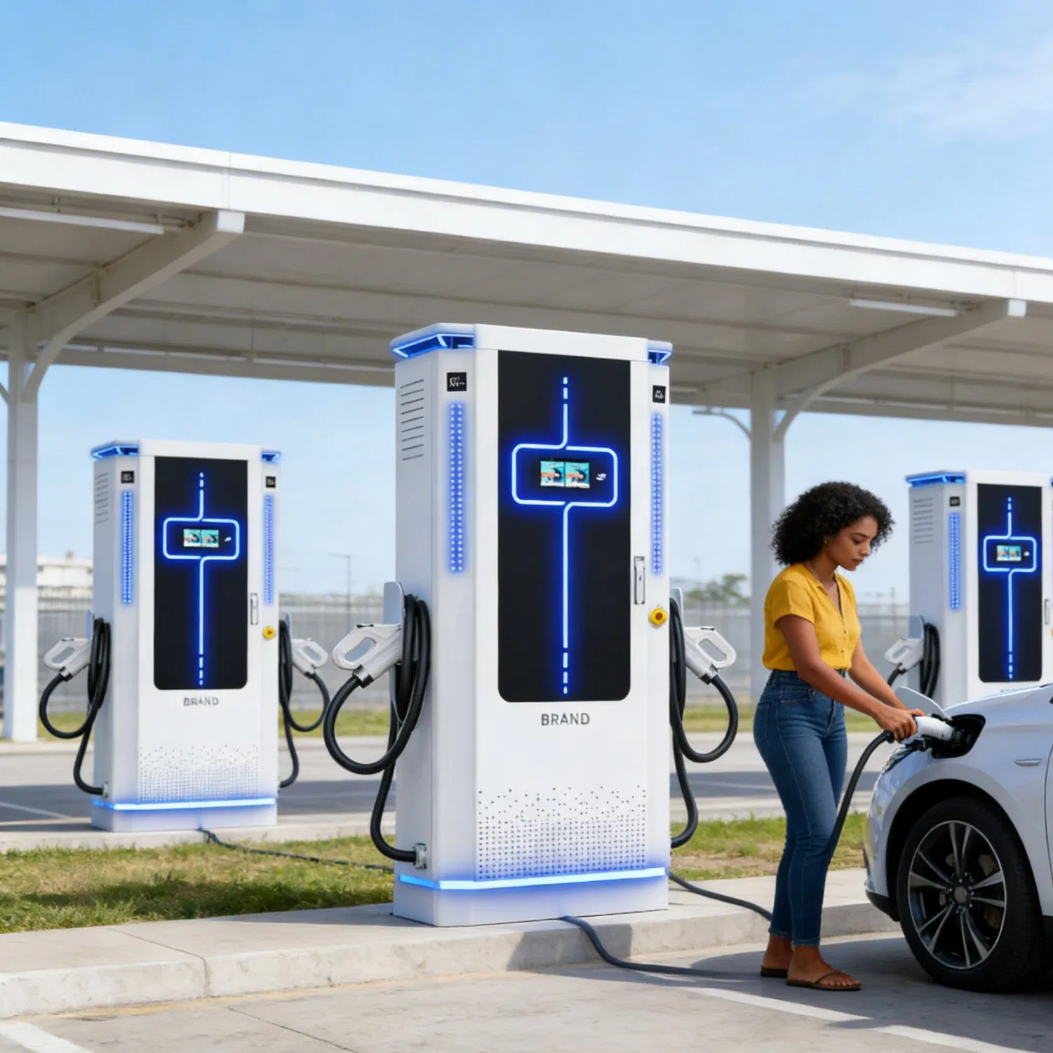 Parking Compatible 80kw DC EV Charger for Swedish Retail with Flat-Pack Design