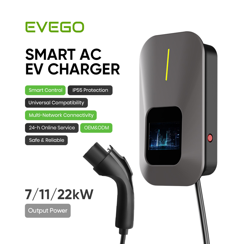 7kw Column Type Charging Pile Single Gun AC Charger Station for Home Type 1\Type 2\GB/T Ocpp1.6j Wallbox