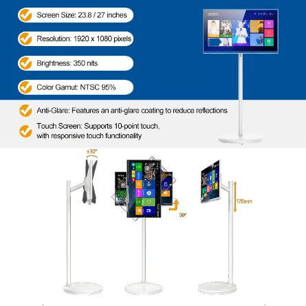 Yatalboard 21-Inch Smart LED TV with Android Digital Portable TV Box 8K Supporter Remote-Cheap Smart Tvs