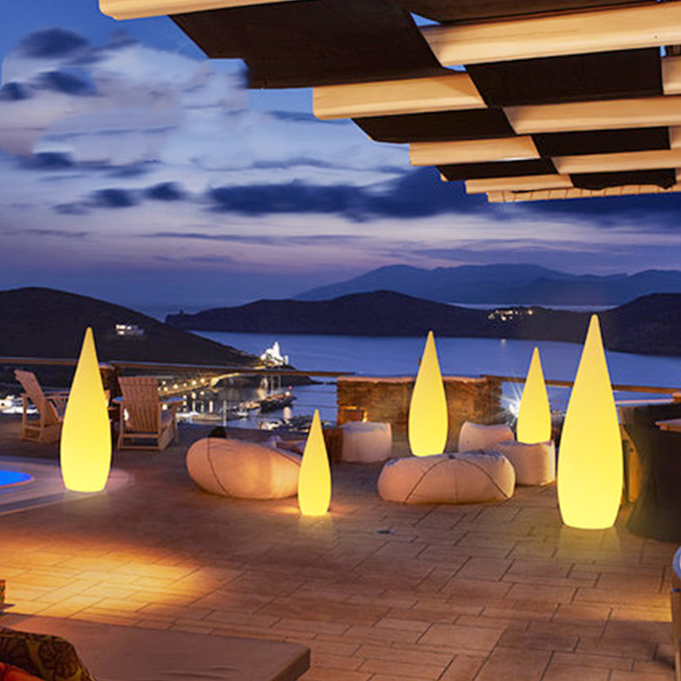 Waterdrop PE Plastic Landscape Lamp Floor Lamp Strip Light Colorful Stand Lamp