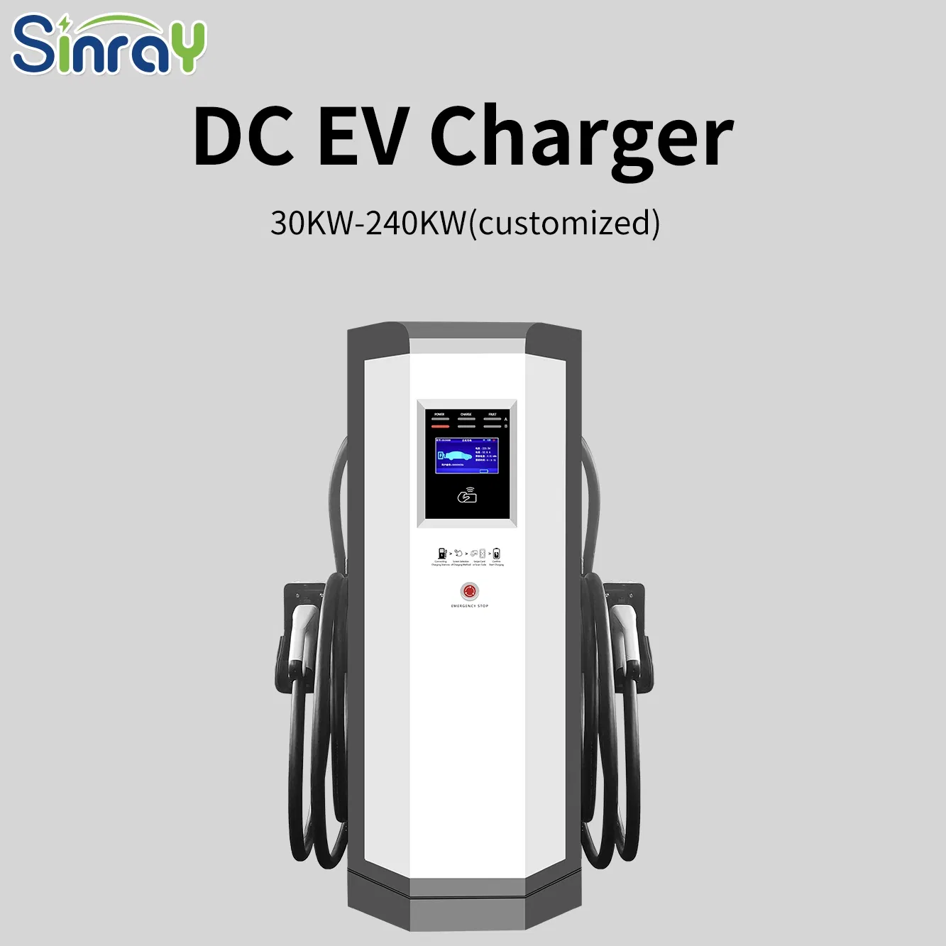Sinrayk062 60-240kw DC Fast Electric Vehicle Charger Commercial Charging Station Suitable for Trucks, Highways and Supermarkets, with a High Return
