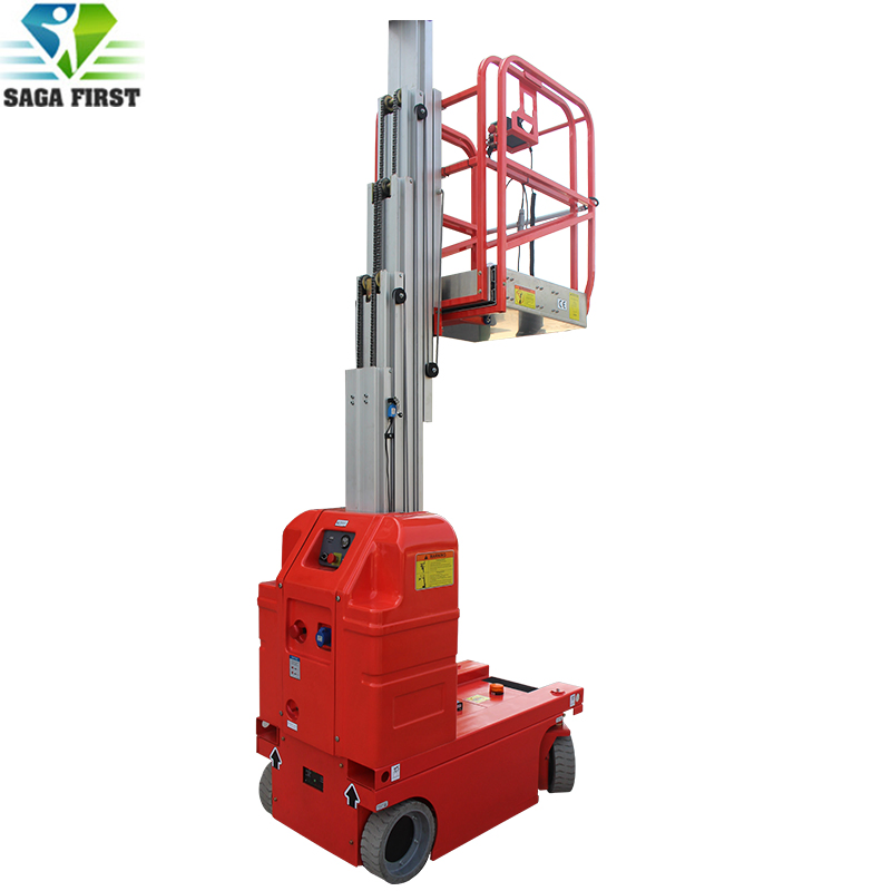 8m 9.5m Work Platform Single Column Aluminium Self Propelled Lifter Ladder Machine Hydraulic