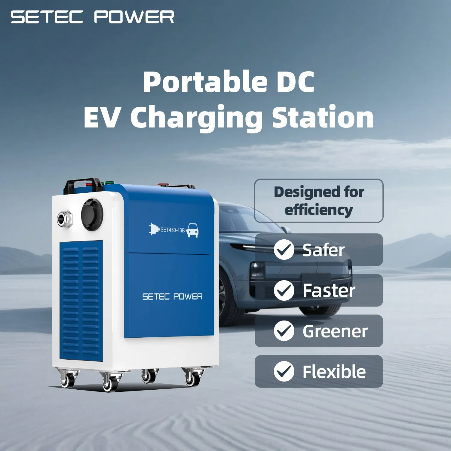 SETEC POWER CCS CHAdeMO NACS10kW 30kW 60kW Reliable DC EV Charging Station with Portable Feature for Outdoors
