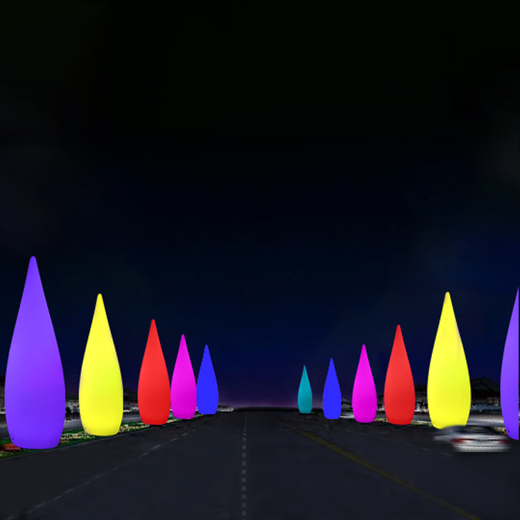 Waterdrop PE Plastic Landscape Lamp Floor Lamp Strip Light Colorful Stand Lamp