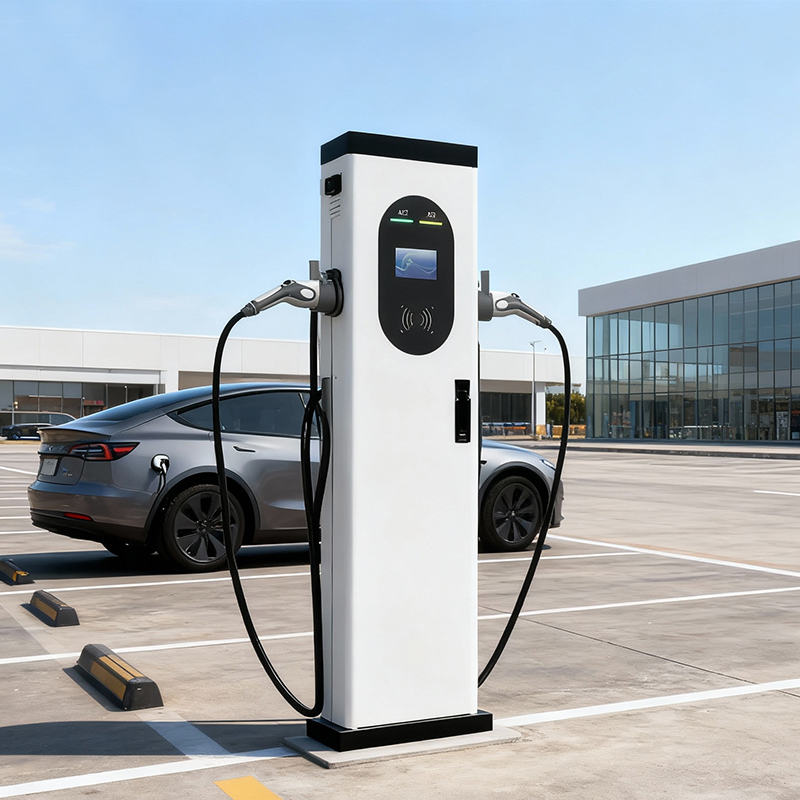 Customized Two Guns Charging Cable Floor-Mounted 14kw/42kw Electric Car Charger Station for Home Commercial Use