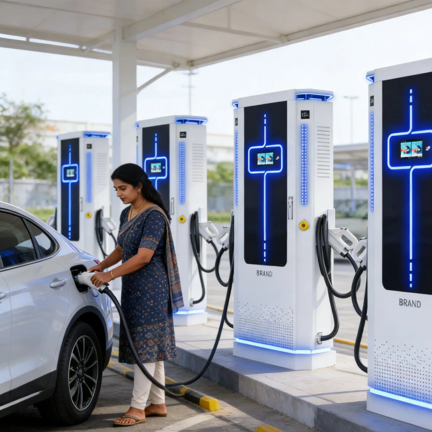 Parking Compatible 80kw DC EV Charger for Swedish Retail with Flat-Pack Design