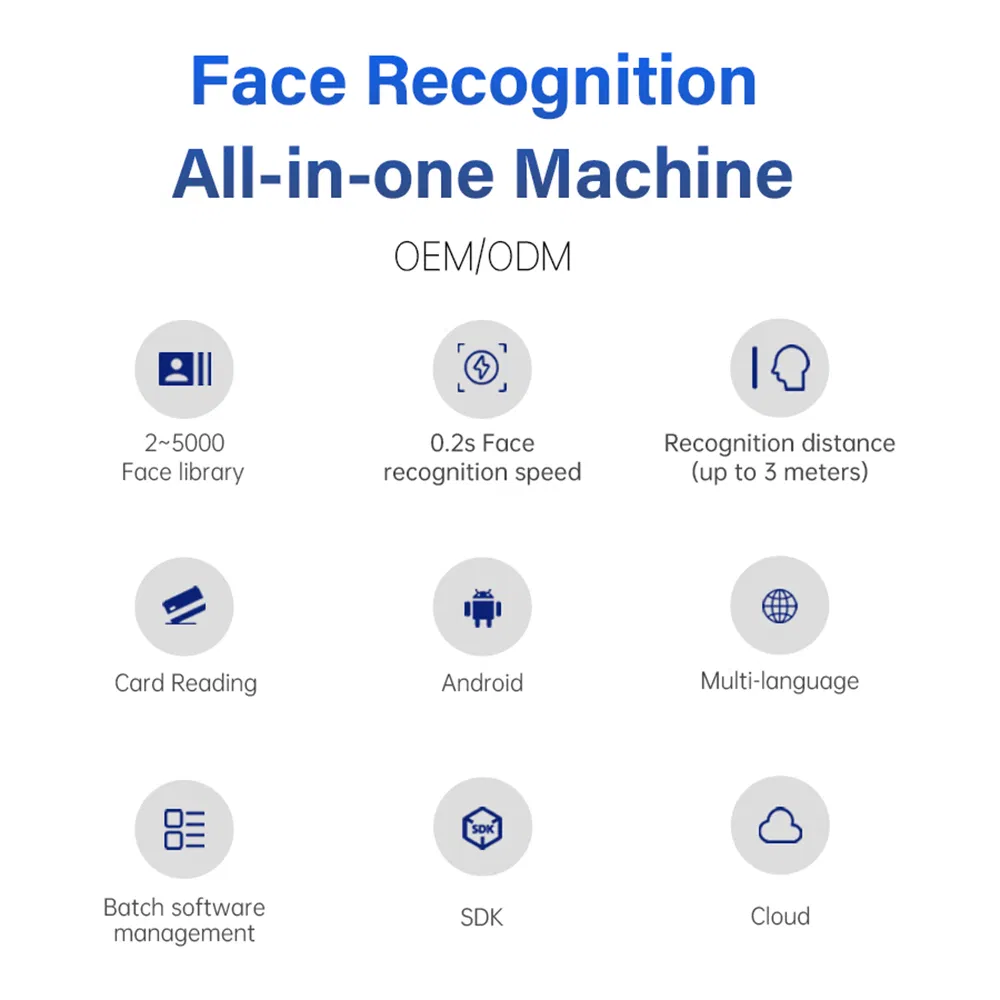 7 Inch Biometric Facial Recognition Device Time &amp; Attendance Access Control Terminal Time Face Recognition Attendance System