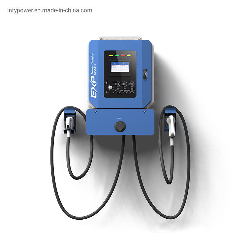DC Fast 30kw Wall Mount EV Charger for Residential and Parking Area AC 22kw Option Electric Vehicle Recharging Station Point
