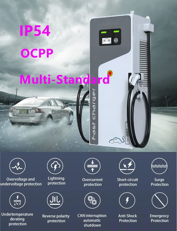 180kw China Hotsale Dual Gun Outdoor CCS2 Floor Mounted DC Fast Solar EV Charging Station