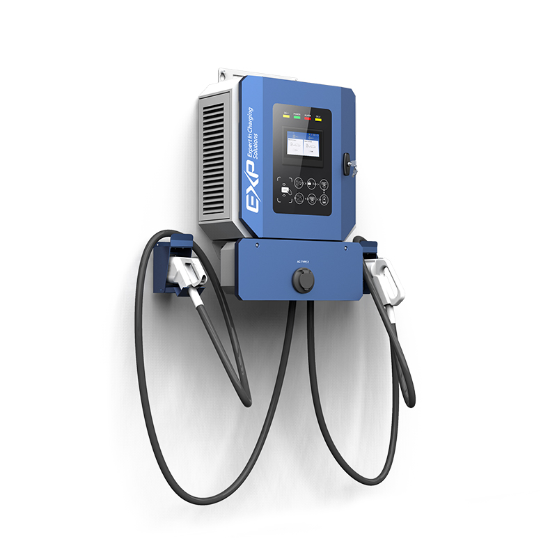 DC Fast 30kw Wall Mount EV Charger for Residential and Parking Area AC 22kw Option Electric Vehicle Recharging Station Point