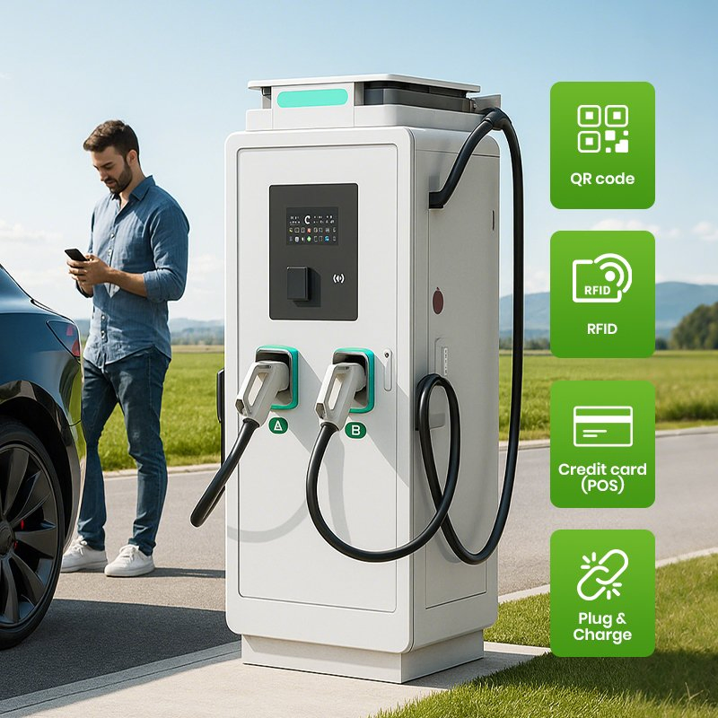 Industrial-Grade Floor Type Double Gun 180kw DC EV Electric Fast Car Charger Smart Charging Solution