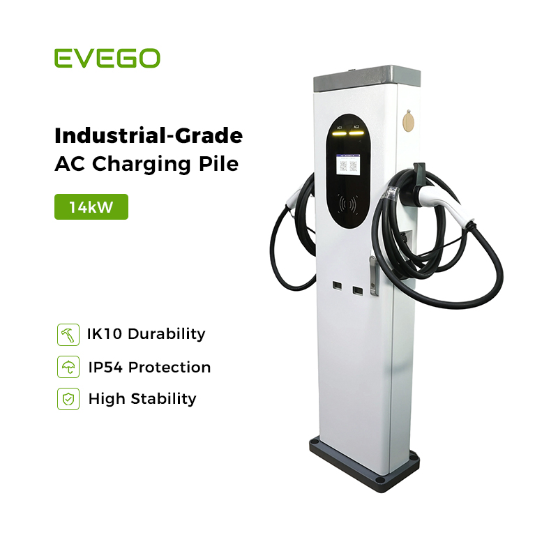 Customized Two Guns Charging Cable Floor-Mounted 14kw/42kw Electric Car Charger Station for Home Commercial Use