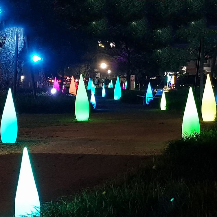 Waterdrop PE Plastic Landscape Lamp Floor Lamp Strip Light Colorful Stand Lamp