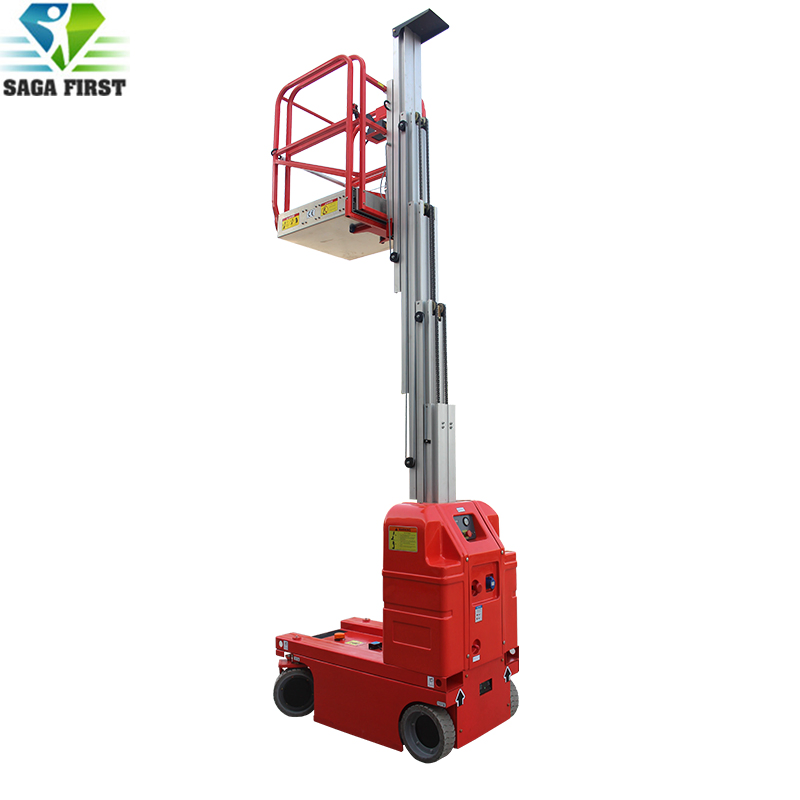 8m 9.5m Work Platform Single Column Aluminium Self Propelled Lifter Ladder Machine Hydraulic