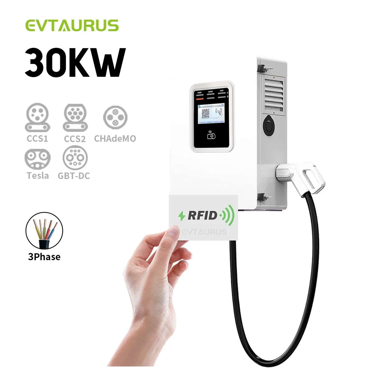 OEM Public Byd 20kw 30kw 40kw 60kw CCS Gbt Nacs Electric DC EV Car Fast Charger for Residential Office with Ocpp