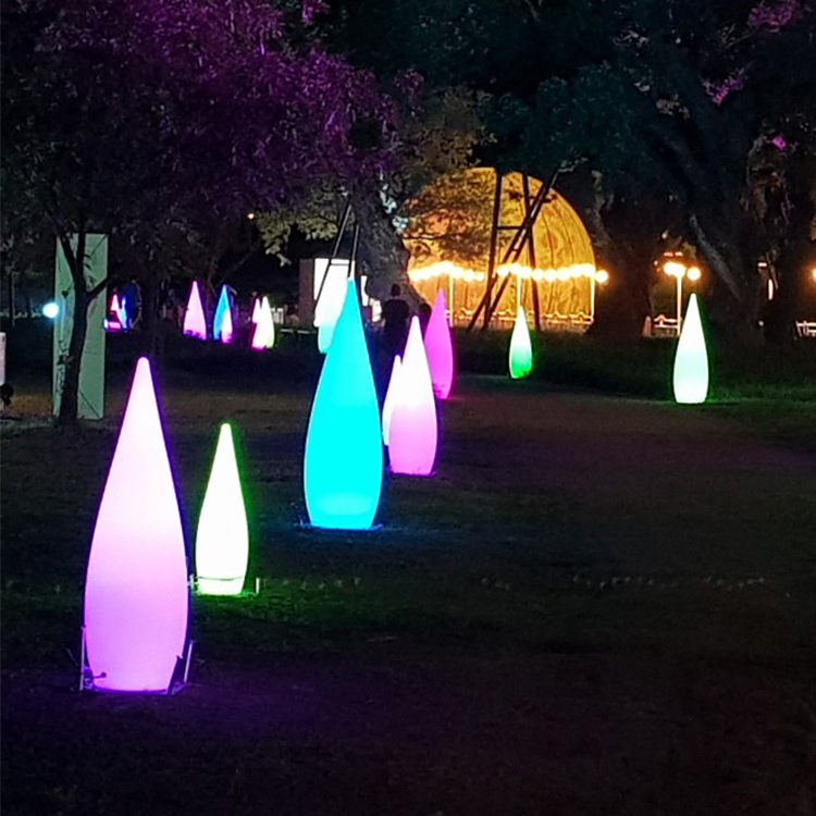 Waterdrop PE Plastic Landscape Lamp Floor Lamp Strip Light Colorful Stand Lamp