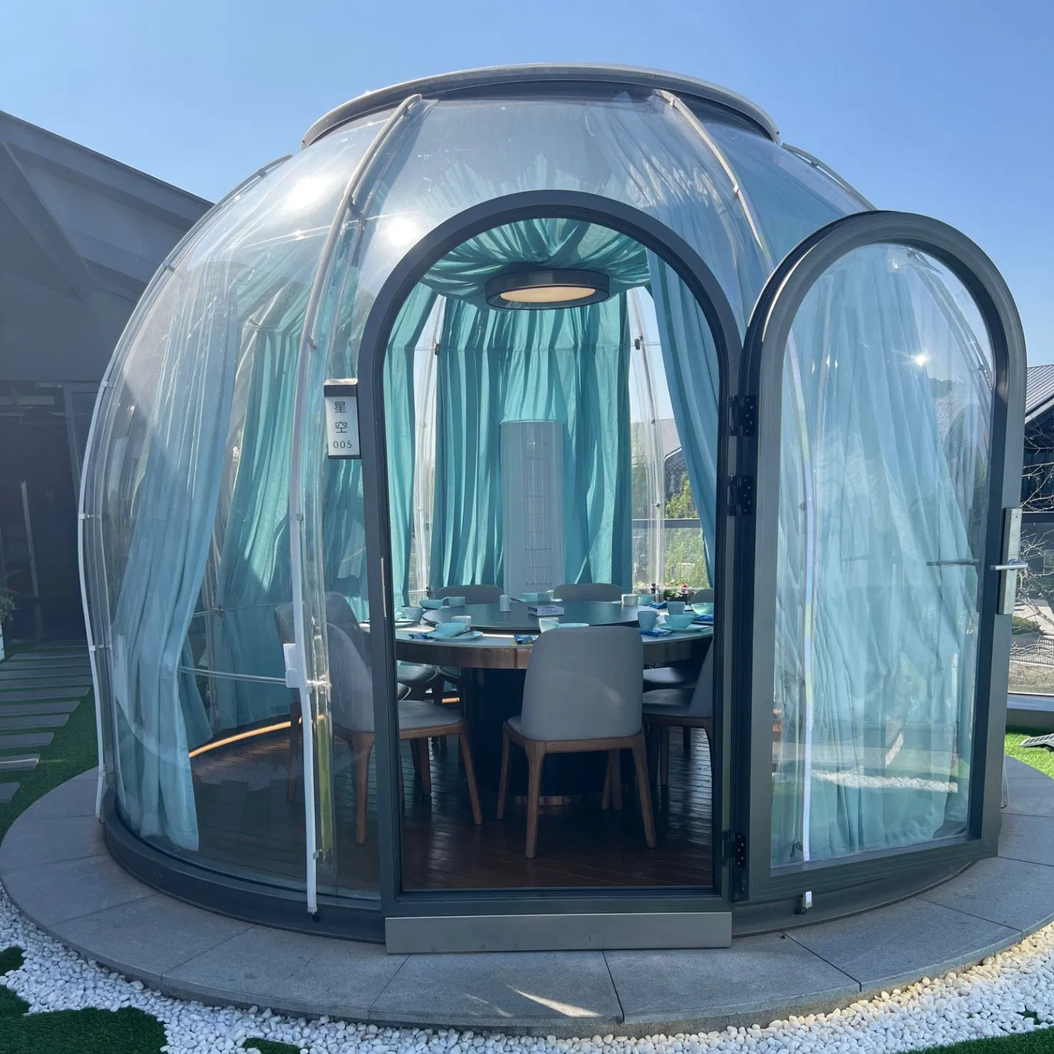 Vivienda prefabricada moda último diseño tienda burbuja transparente fabricante chino casa cúpula personalizada