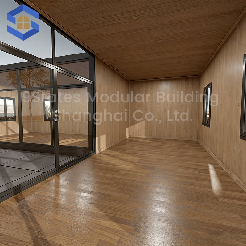 Casa Modular Elegante a Prueba de Fuego 2-Story Casa Contenedor de Paquete Plano con Balcón para Uso en Resort Contemporáneo en Montaña Escénica