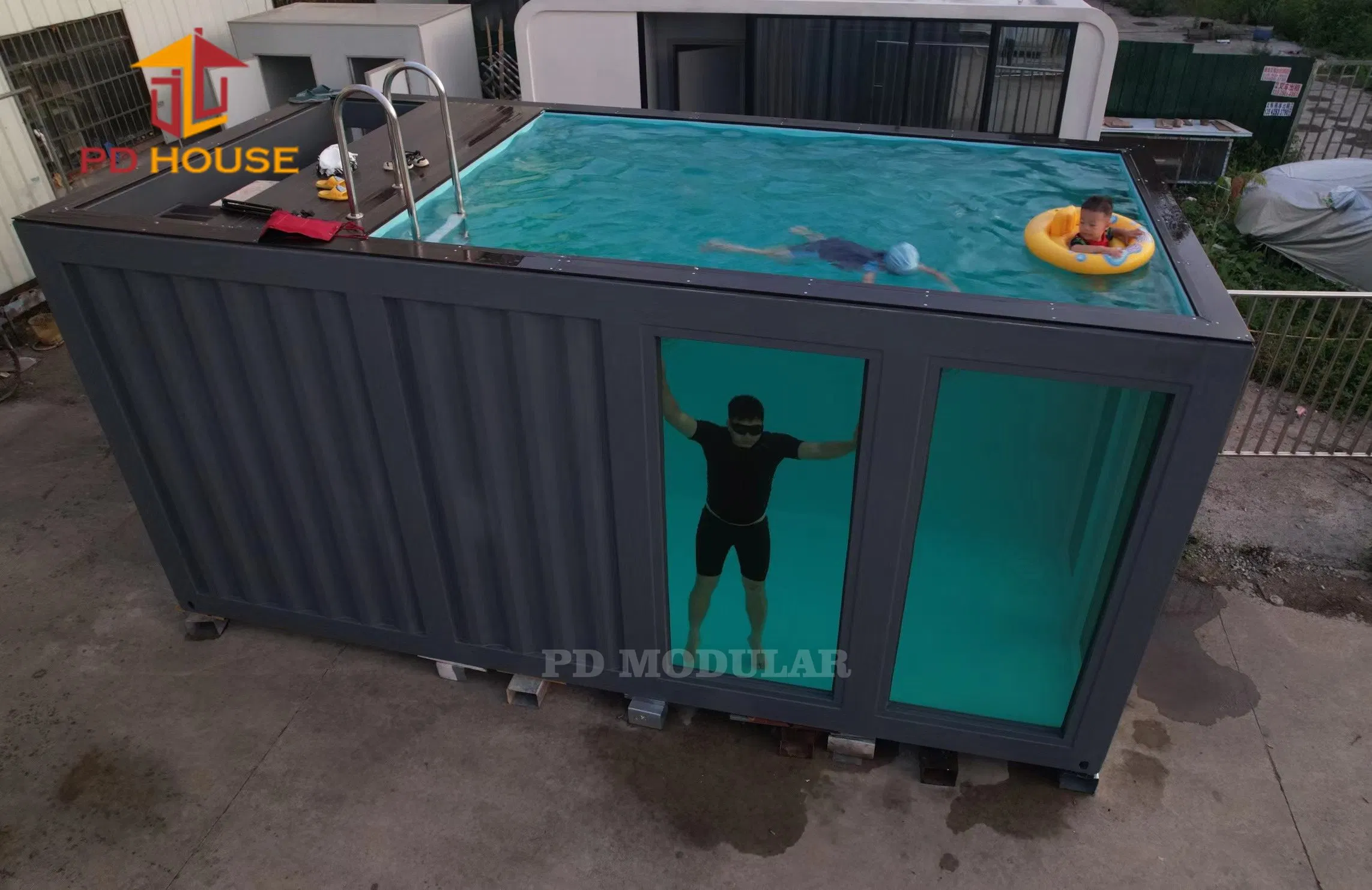 Container Swimming Pool with Water Circulation Purification System Customizable Size Detachable