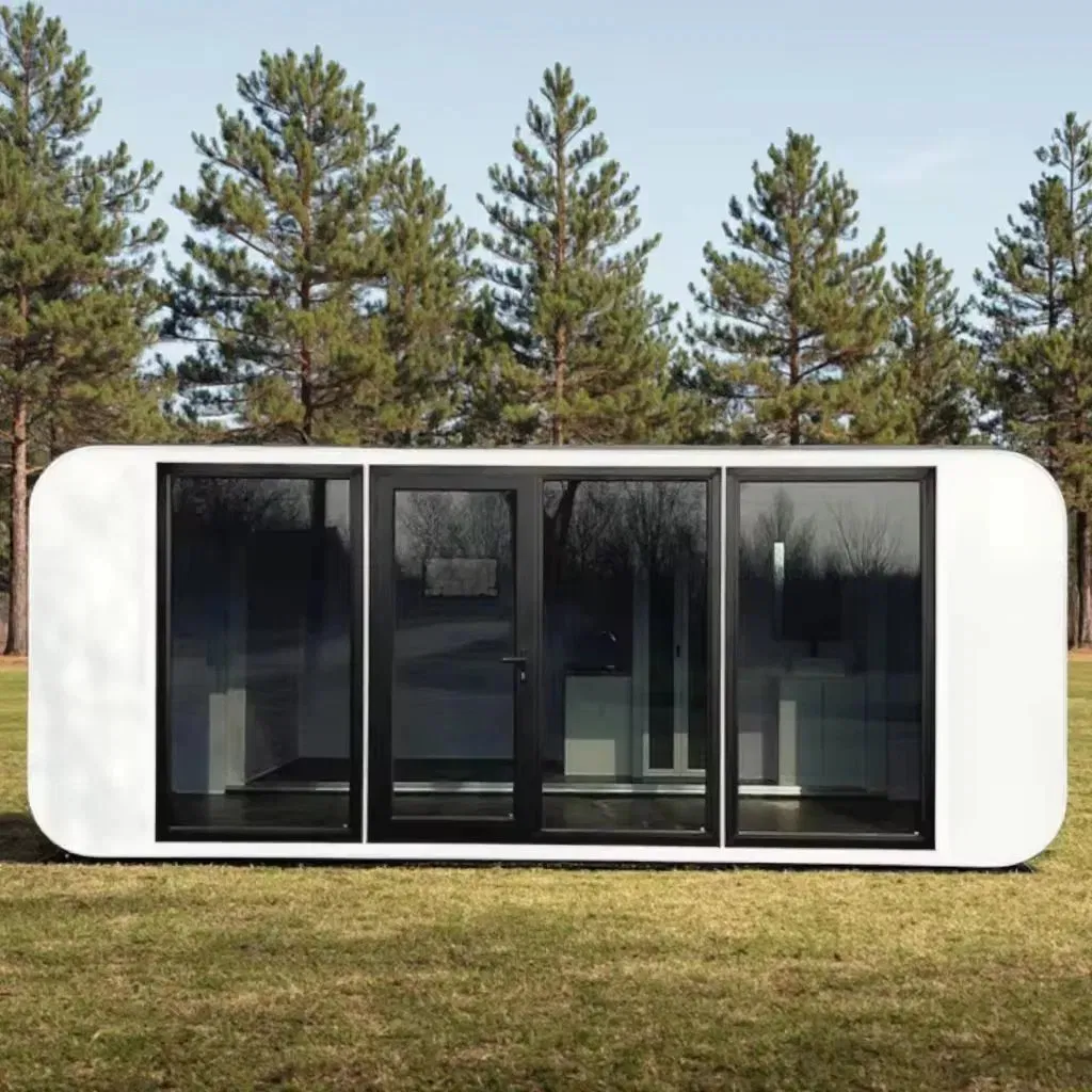Suministro de fábrica de cabaña de manzana prefabricada 20FT/30FT/40FT casa móvil modular hecha de panel sándwich compuesto resistente a los rayos UV para resortes en islas tropicales con ISO CE