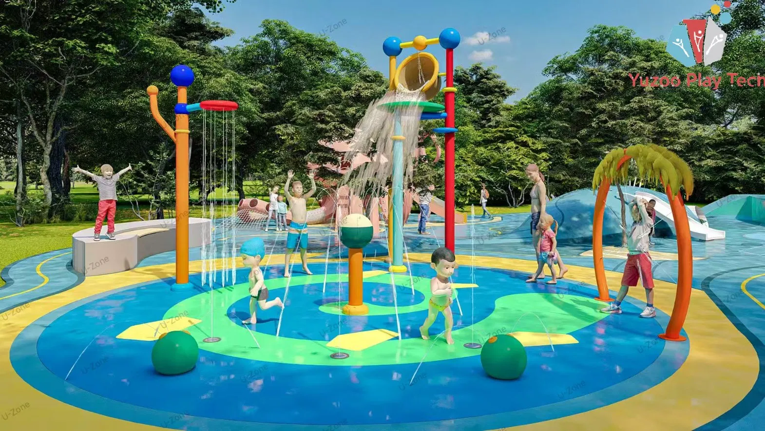 Serie de Carnaval 304ss Equipo de Juego de Agua Interactivo para el Patio Familiar y Resort