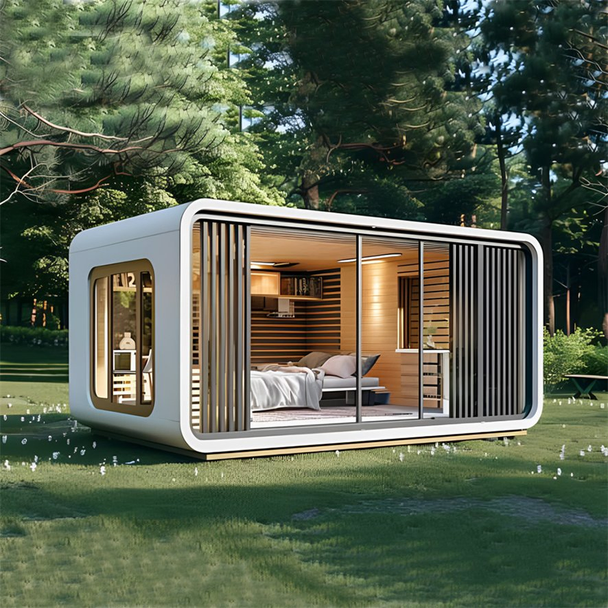 Suministro de fábrica de cabaña de manzana prefabricada 20FT/40FT casa móvil modular en estilo tropical para proyecto turístico de resort en isla con certificación CE ISO