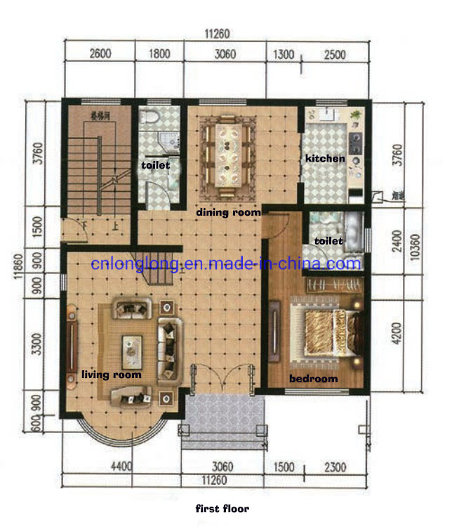 Casa de Estructura de Acero Ligero Prefabricada Villa de Acero Ligero 5-1