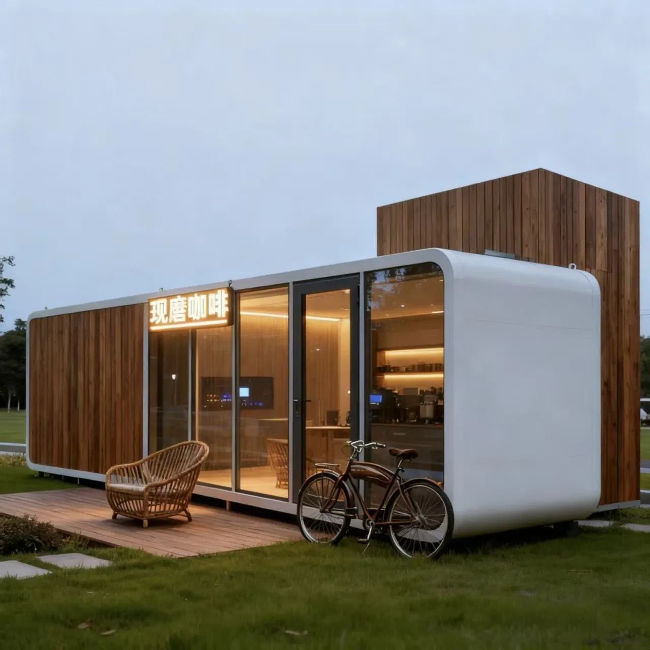 Casa Modular Apple Cabin Prefabricada Pequeña Casa fuera de la Red Hotel Apple Cabin Alojamiento Turístico en Bosque Remoto