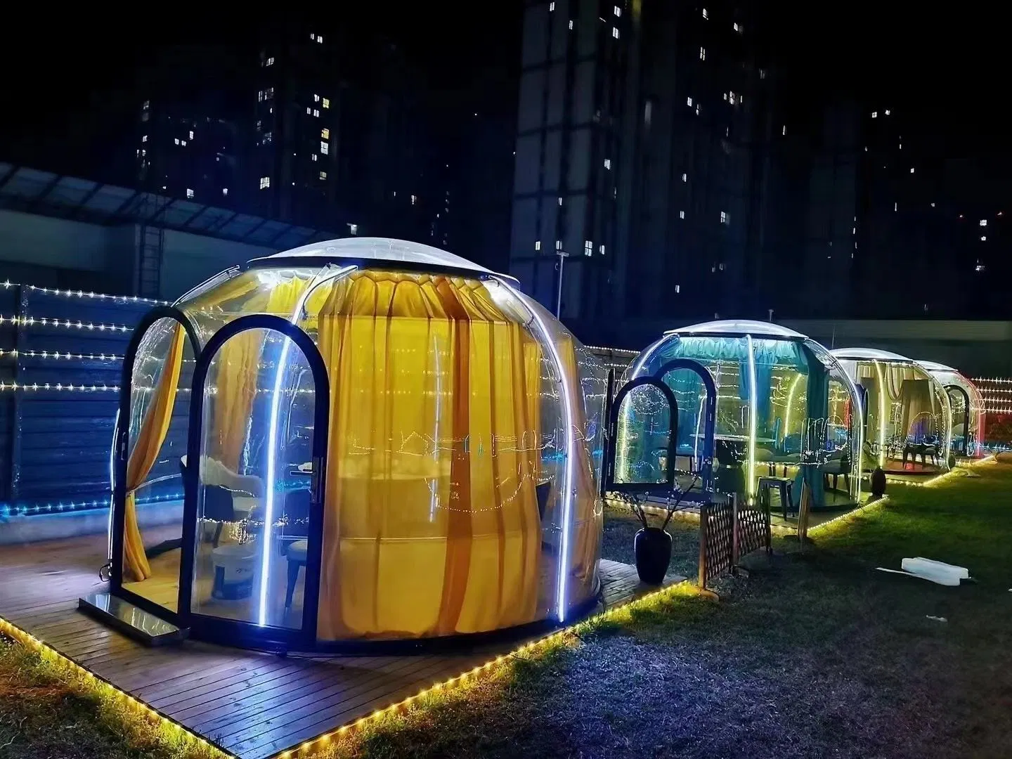 Casa de vacaciones domo transparente de policarbonato de diseño nuevo y en venta