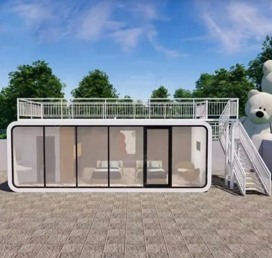 Casa Modular Espacial Cabaña Manzana Habitación Móvil Una Dormitorio Una Sala Nueva Salud y Bienestar Hotel Ecológico