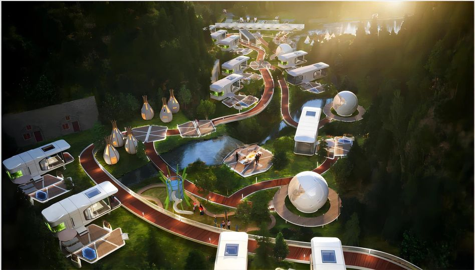 Hotel de lujo habitaciones modernas en contenedores estilo resort mover más grande