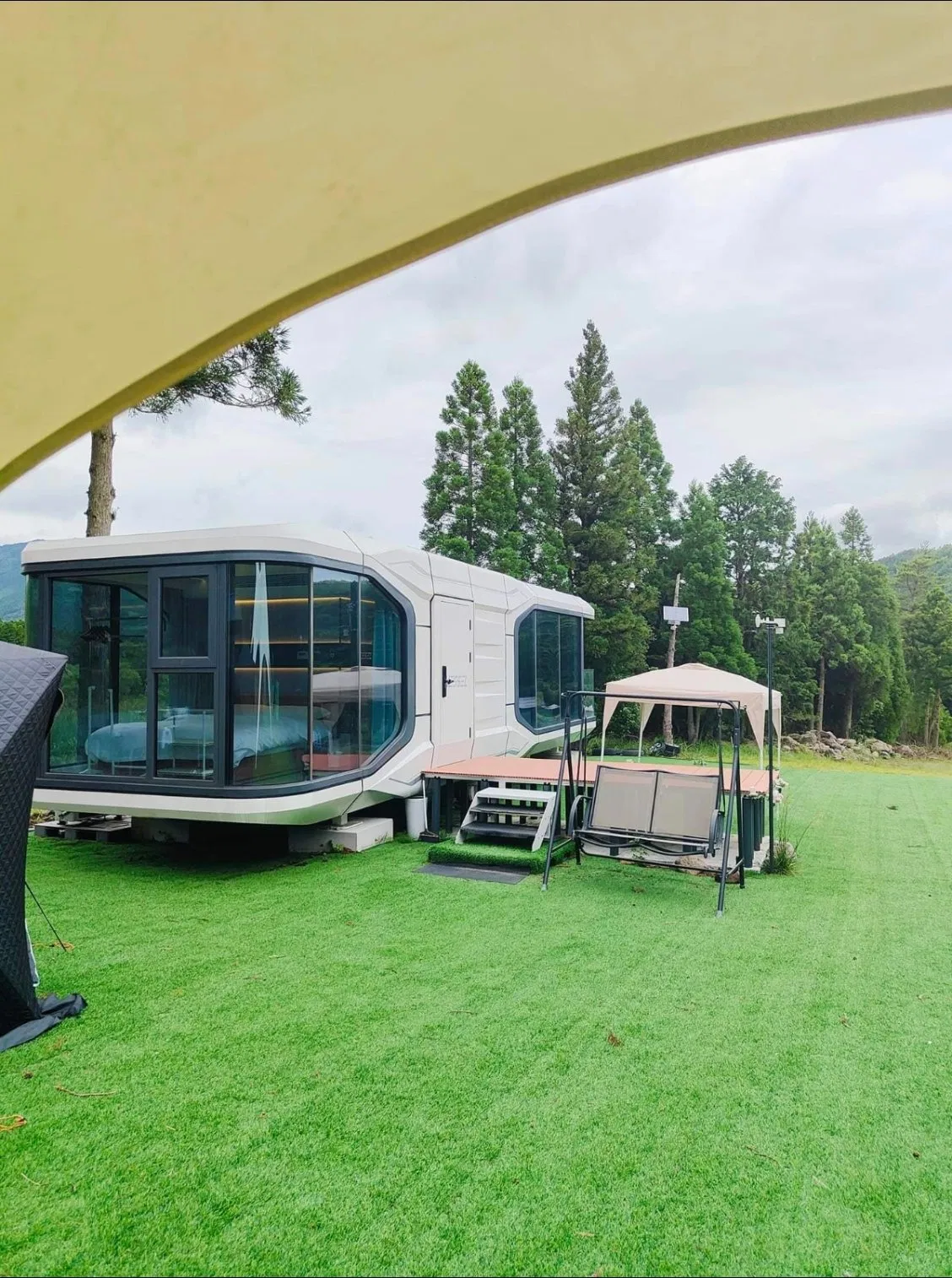 Casa modular portátil de lujo moderno para hotel, hotel prefabricado, cápsula de contenedor, habitación cápsula espacial