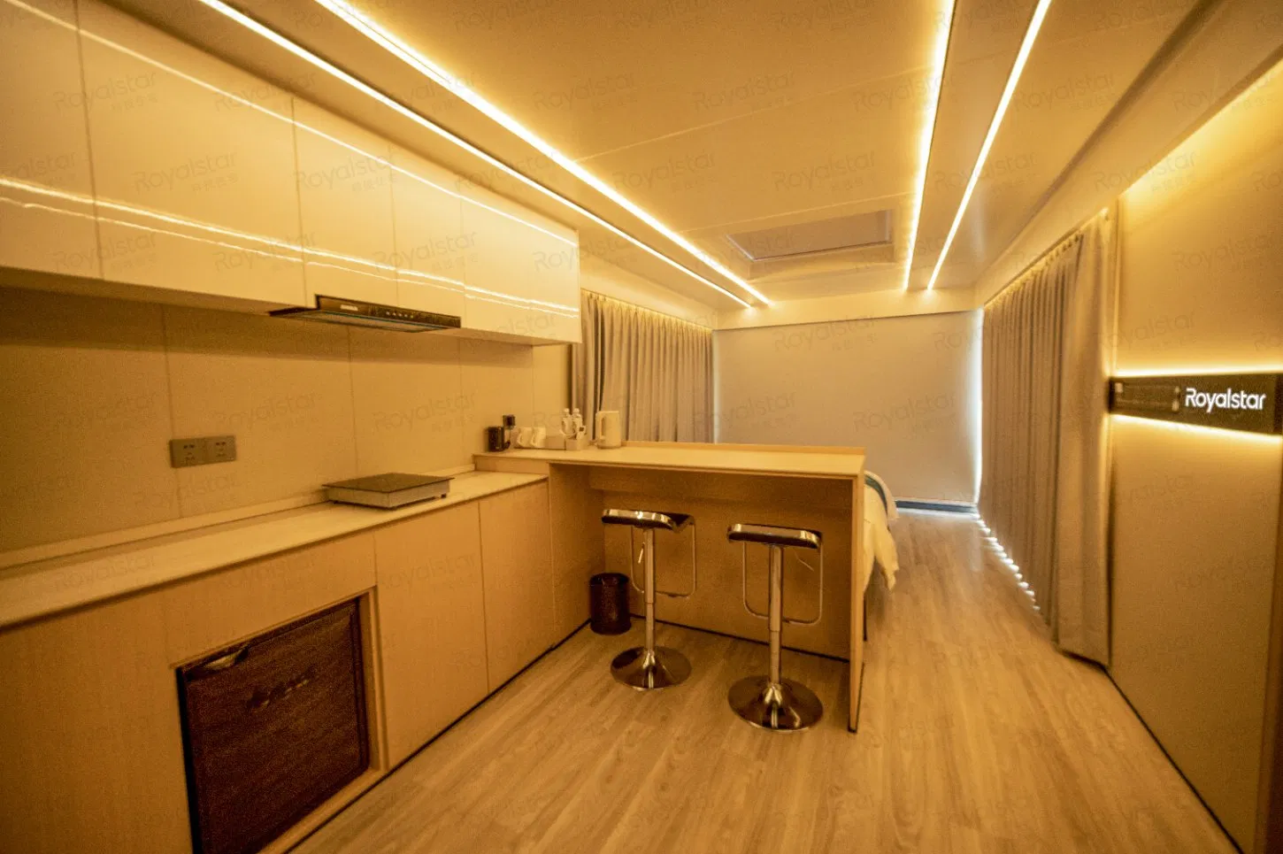 Sueño M30 Habitación de cápsula de lujo llave en mano con control de voz inteligente completo, perfecta para alojamientos, hoteles y resorts, instalación rápida y check-in inmediato
