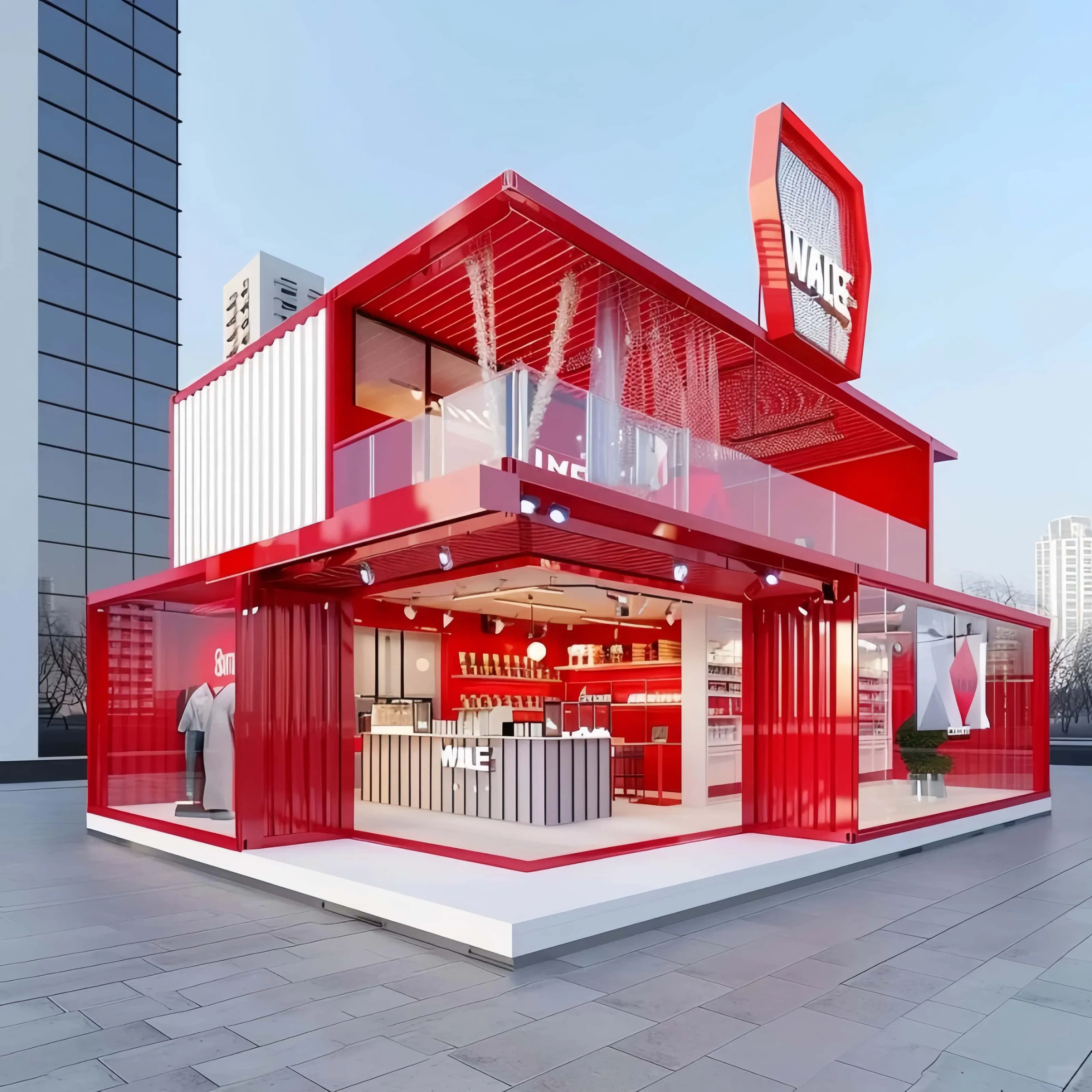 Casa de oficina residencial integrada en contenedor portátil prefabricado