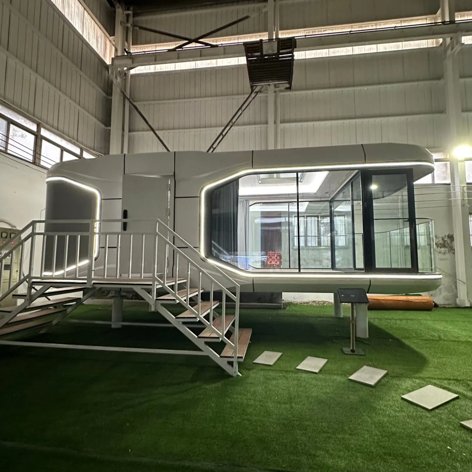 Casa móvil prefabricada pequeña moderna, mini casa modular personalizada, espacio de oficina cápsula